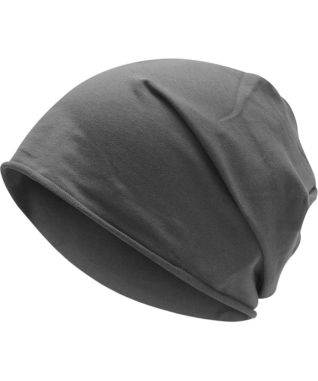ZLYC Cotton Thin Slouchy Beanie Hat for Men Women Fashion Soft Stretch Knit Skull Cap
