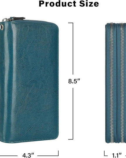 Lavemi Small Compact Women Wallet RFID Blocking Genuine Leather Bifold Purse with ID Windows