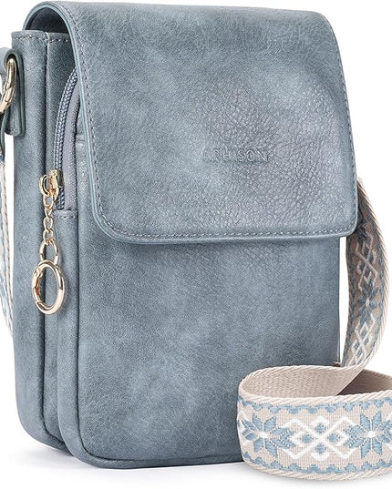APHISON Small Crossbody Bags for Women Trendy, Leather Phone Wallet Purses Handbags Card Slots with Adjustable Guitar Strap