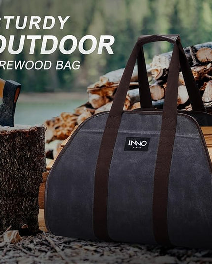 INNO STAGE Canvas Wood Carriers Log Tote Bag,40"X19" Firewood Holder,Fireplace Wood Stove Accessories