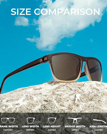 KALIYADI Polarized Sunglasses for Men, Lightweight Sun Glasses with UV Protection for Driving Fishing Golf