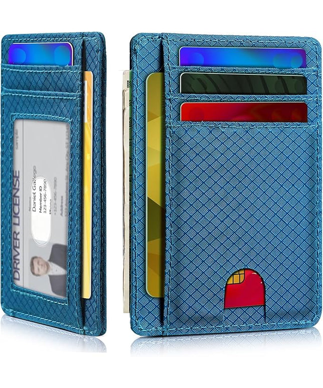 Artpaxy Slim Wallet for Men & Women, Minimalist Front Pocket Card Holder for Travel, RFID Blocking, Water Resistant Nylon Wallet for ID & Cash & Credit Card