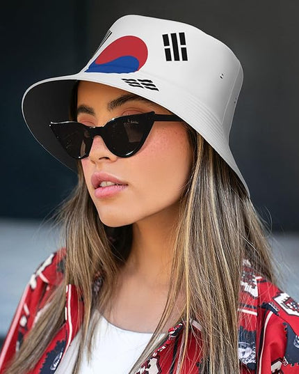 Funny Flag Bucket Hat for Men Women, Fisherman Hats Packable Fashion Sun Cap for Travel Outdoor Beach Boys Girls