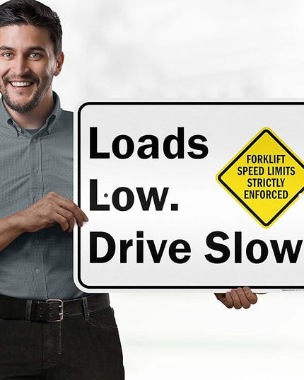 Loads Low Drive Slow Sign, 18x24 Inches, 3M EGP Reflective .080 Aluminum, Fade Resistant, Made in USA by My Sign Center