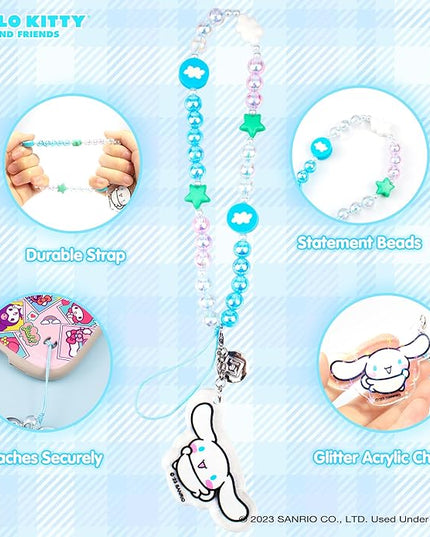 iFace Hello Kitty and Friends Beaded Wristlet Universal Phone Charm Strap - Cute Wrist Chain Lanyard Aesthetic Decor Strap for Cell Phone Camera Keys AirPods Keychains