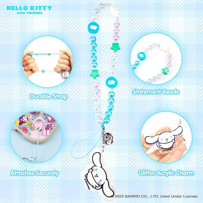 iFace Hello Kitty and Friends Beaded Wristlet Universal Phone Charm Strap - Cute Wrist Chain Lanyard Aesthetic Decor Strap for Cell Phone Camera Keys AirPods Keychains