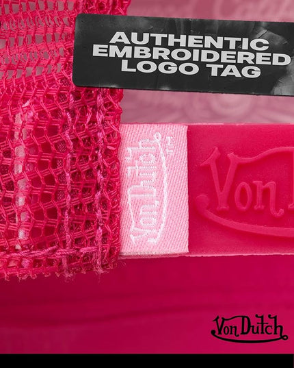 Von Dutch Unisex Trucker Hat - Curved Bill Mesh Back Retro Classic Adjustable Snapback Baseball Cap for Men and Women