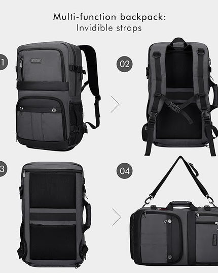 WITZMAN Carry on Travel Backpack for Men Women Laptop Backpack with USB Charging Port Airline Approved(B683 Silvery Grey)