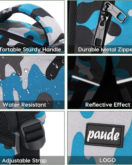 Backpack for Men,College Backpack School Bookbag for Teens,Laptop Bookbag with USB Port and Headphone Hole,Camouflage Blue
