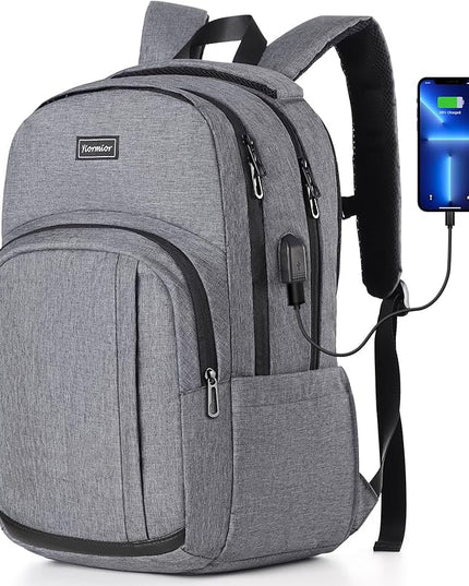 Bookbag School Backpack, Travel Backpack Anti Theft Laptop Backpack with USB Charging Port Water Resistant College Fits 15.6 Inch Notebook Over 3 Years Old
