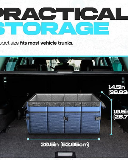 FORTEM Trunk Organizer For SUV Car Trunk Organizer, Foldable Storage, Car Accessories for Women Men, Collapsible Bag, Perfect Christmas Gifts, 600D Oxford, Non Slip Bottom, Straps, Soft Cover (50L)