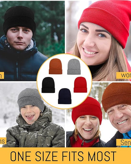 Toulite Bulk Winter Beanies for Homeless Donation Unisex Warm Knitted Beanie Hats Skull Cap