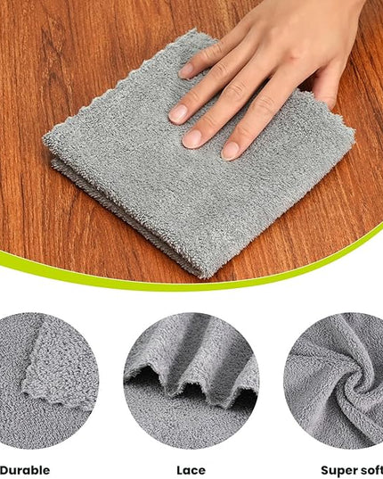 12 Pack Cleaning Cloth,Ultra Soft Absorbent Quick Drying Microfiber Cleaning rags,No scratches,Reusable,Washable,Lint Free Cleaning Towels for Kitchen,Window,Glass,car,11.8"×11.8",(Multicolor)