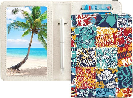 Passport Holder,Cute Passport Cover for Women Men,Travel Document Organizer Holder Boy Girl Wallet personalized Leather Rfid Passport Wallet (blue)