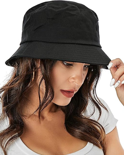 Umeepar Unisex Cotton Packable Bucket Hat Sun Hat Plain Colors for Men Women
