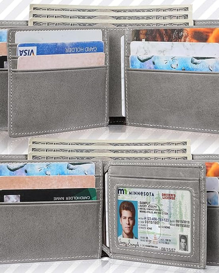 Artpaxy Mens Wallet Bifold Genuine Leather RFID Blocking Wallet for Men with 1 ID Windows 13 Card Holders 2 cash pockets 1 Gift Box
