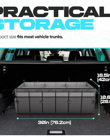 FORTEM Trunk Organizer For SUV Car Trunk Organizer, Foldable Storage, Car Accessories for Women Men, Collapsible Bag, Perfect Christmas Gifts, 600D Oxford, Non Slip Bottom, Straps, Soft Cover (85L)