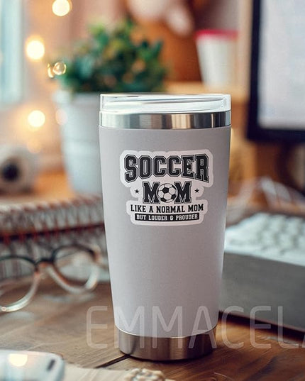 (3PCS) Soccer Stickers - Soccer Mom Like A Normal Mom - Waterproof Vinyl Decal for Tumblers, Water Bottles, Laptops, Scrapbooks, Soccer Gift Sticker for Mom - 3" x 2.5"