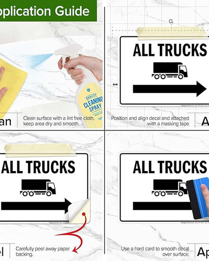 All trucks With Right Arrow Sign, 10x7 Inches, 4 Mil Vinyl Decal Stickers Weather Resistant, Made in USA by My Sign Center