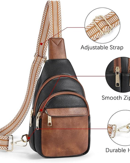 BOSTANTEN Small Sling Bag for Women Leather Crossbody Bags Fanny Pack Chest Bag for Travel