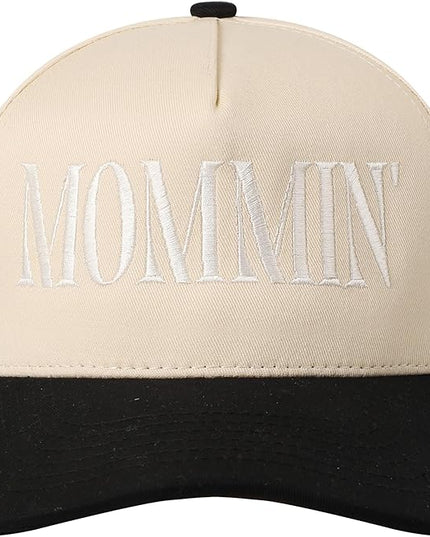 MIRMARU Two-Tone Vintage Canvas Trucker Hats for Men & Women, Adjustable Size Baseball Caps with Trendy Embroidered Design