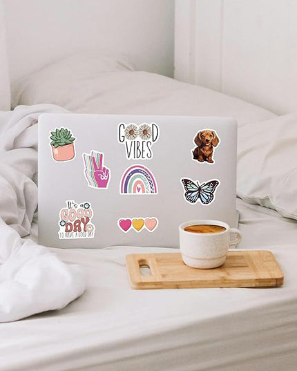 300 Pcs Preppy Stickers, Summer Stickers for Water Bottles Girls, Laptop Accessory Waterproof, Cute Decals for Phone Waterbottle MacBook Cup, Summer Themed Stickers for Teens
