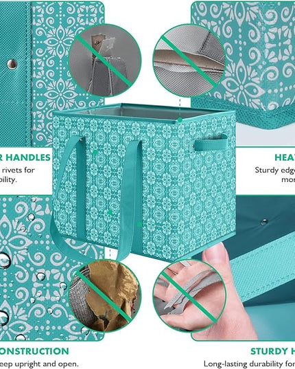 WISELIFE Reusable Grocery Bags [3 Pack],Large Grocery Tote Bag Water Resistant Shopping Bags Foldable Grocery Bag for Clothes,Shoes and Picnic,Green