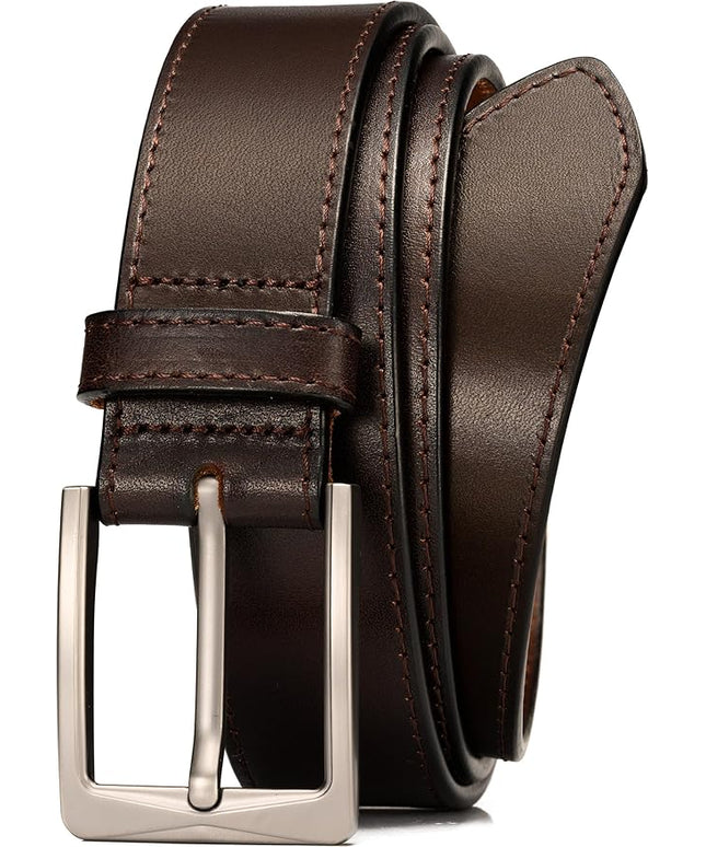WOLFANT Men's 35mm Dress Casual Belt,100% Italian Full Grain Real Solid Leather