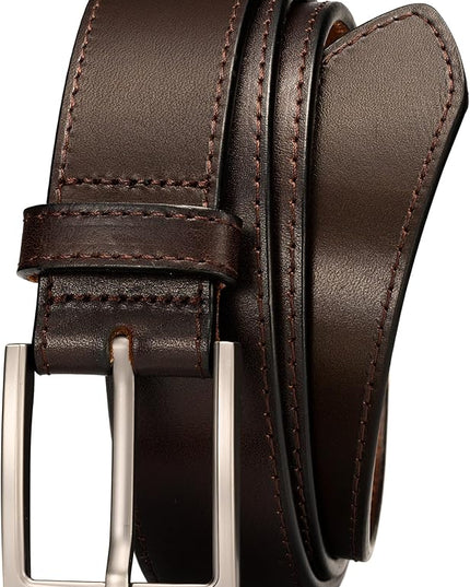 WOLFANT Men's 35mm Dress Casual Belt,100% Italian Full Grain Real Solid Leather
