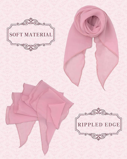 Chiffon Scarf for Women, Removable Flower Neck Scarf Light Soft Fashion Rose Scarves Versatile Headband or Hair Band
