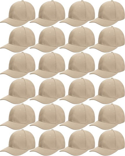 Handepo 24 Pcs Blank Baseball Cap Adjustable Back Strap Plain Blank Camouflage Hat Unisex Baseball Cap for Trucker Men Women