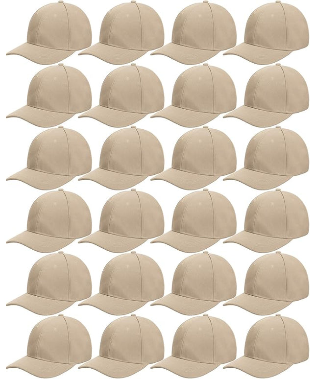 Handepo 24 Pcs Blank Baseball Cap Adjustable Back Strap Plain Blank Camouflage Hat Unisex Baseball Cap for Trucker Men Women