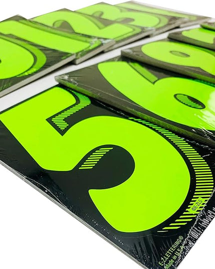 EZ Line Vinyl Decals for Cars Chartreuse Large Number Stickers 11 Dozen Windshield Numbers Pro Pack Dealer Supplies