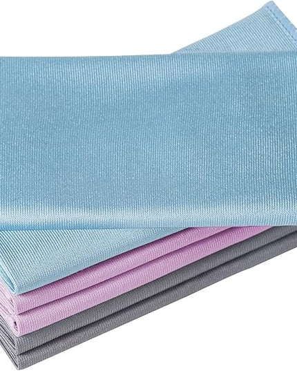 6 Pack Microfiber Glass Cleaning Cloth, 16 Inch X 16 Inch, Lint Free Quickly Clean Window, Glasses, Windshields, Mirrors, and Stainless Steel, Multicolor