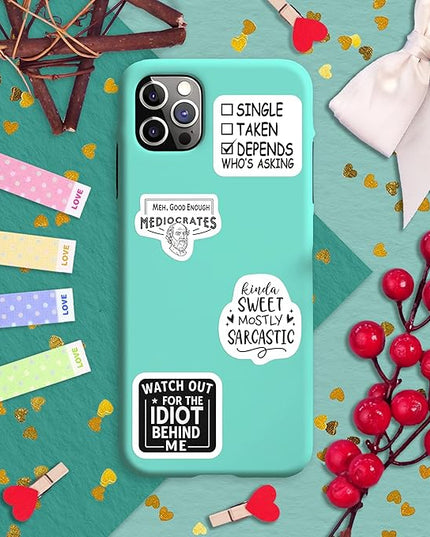 100Pcs Sarcastic Stickers for Adults - Funny Inappropriate Snarky Stickers, Sassy Unhinged Mean Silly Decals for Water Botttle, Laptop - Gag Gifts for Women & Men