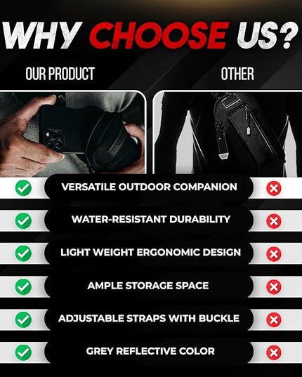 Small Sling Bag for Men-Cross body bag with Shoulder Straps,Mini Sling Crossbody bag for Women-Travel Backpack for Hiking,Daypack Multipurpose Over the Shoulder Chest Bags with Keyholder(Black)