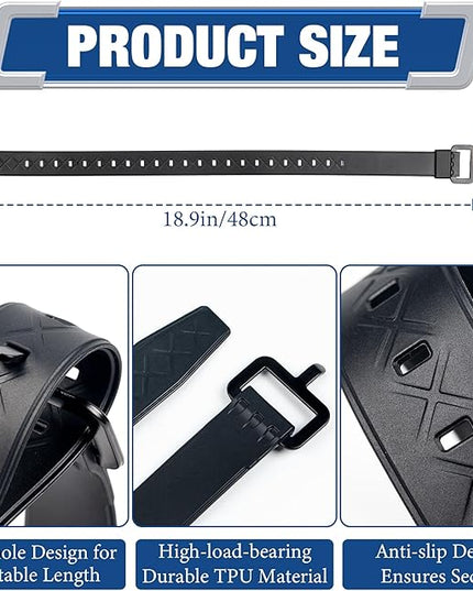 Starry 4pcs Utility Straps Adjustable Durable TPU Elastic Straps with Buckle Strong Tie Batch Tested 70 lb Fastening Lashing Securing Tool for Skis Moto Gear Trucks Cargo Garden Hoses 18.9" Length