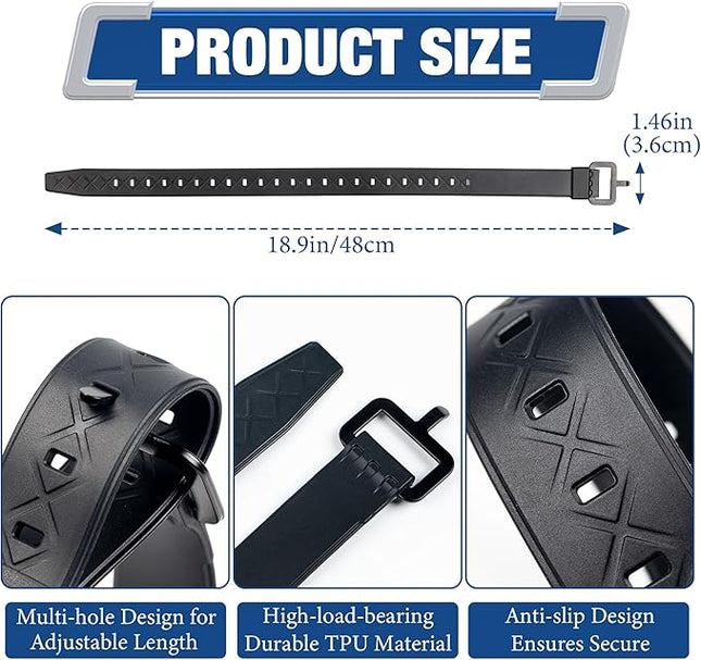 Starry 4pcs Utility Straps Adjustable Durable TPU Elastic Straps with Buckle Strong Tie Batch Tested 70 lb Fastening Lashing Securing Tool for Skis Moto Gear Trucks Cargo Garden Hoses 18.9" Length