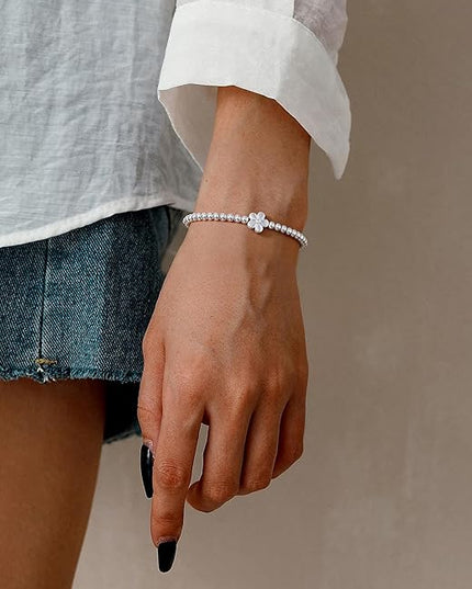 Gold Bracelets for Women 14K Gold Beaded Bracelets Stackable Bracelets for Women Gold Charm Bracelet Non Tarnish Gold Jewelry for Women Trendy