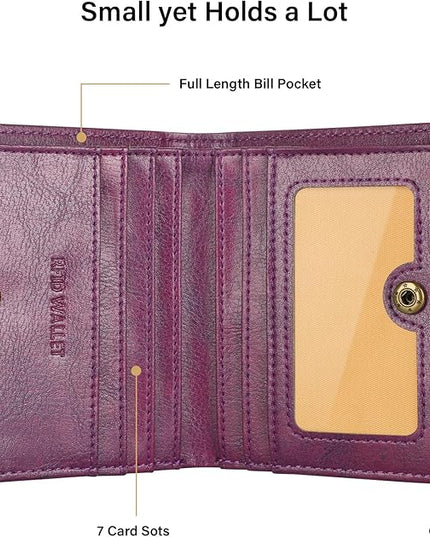 Lavemi Ultra Thin Small Compact Leather Womens Girls Wallets RFID Blocking Credit Card Holder for Women