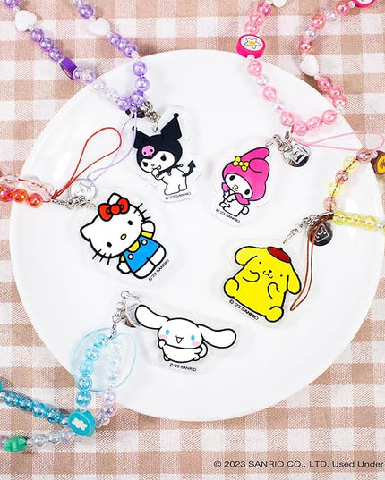 iFace Hello Kitty and Friends Beaded Wristlet Universal Phone Charm Strap - Cute Wrist Chain Lanyard Aesthetic Decor Strap for Cell Phone Camera Keys AirPods Keychains