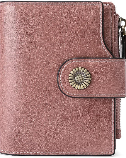 FALAN MULE Small Wallet for Women Leather Bifold Compact Small Womens Wallet with RFID Blocking
