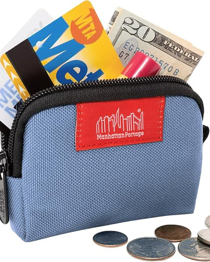 Manhattan Portage Coin Purse With Zipper Closure Pouch Eclectic Colors Credit Card ID Card Jewelry Keys Water Resistant Gift 1000D CORDURA® Everyday Carry