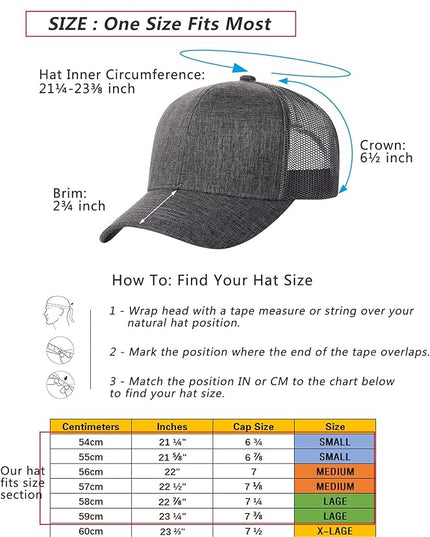 TSSGBL 2 Pack Snapback Trucker Baseball Hats Mesh Back Adjustable Blank Ball Caps for Men Women