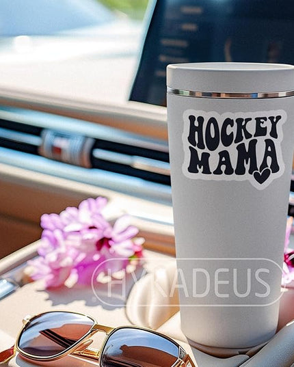 (3PCS) Hockey Mama Stickers – Hockey Mom Waterproof Vinyl Decals for Laptop, Tumbler, Phone, Water Bottle – Hockey Gift for Mom, Mama, Mother – Size 3" x 2.2"