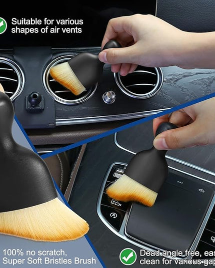 Car Interior Duster Detail Brushes, Soft Bristles Brush Car Accessories for Cleaning Dashboard Air Vent Crevice, Detailing Dusting Tool Kit for Auto Truck SUV RV