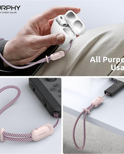 SURPHY 2 Pack Phone Lanyard for Cellphone Case, Phone Wrist Strap for Case, Cellphone Strap with 2-Color Braided, Charm Wrist Lanyard for Women and Men, Cellphone Wrist Lanyard for Women, Pink & Pink