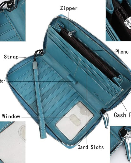 Lavemi Small Compact Women Wallet RFID Blocking Genuine Leather Bifold Purse with ID Windows