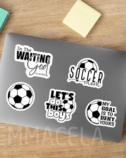 (3PCS) Soccer Stickers - Eat Sleep Soccer Repeat – Waterproof Vinyl Decal for Books, Laptops, Phones, Tumblers, Water Bottles - Sport Stickers for Soccer Players, Teams,Fans - 3" x 2.5"
