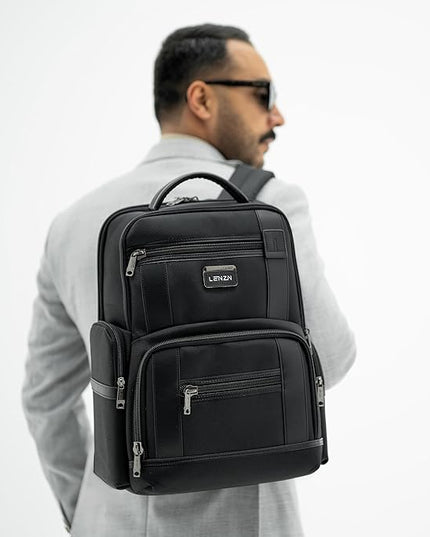 Laptop Business Backpack for Men & Women, Work Backpack Fits 15.6 Inch, Premium Qulity Travel Bag with USB Charging Port, Water-Resistant, Durable Nylon, Computer Bookbag with Multiple Pockets
